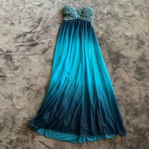 B. Smart Blue Ombré Prom Dress